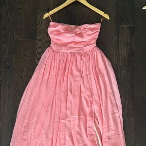 Elegant Fashion Nova Pink strapless women’s Dress prom wedding party gown XS